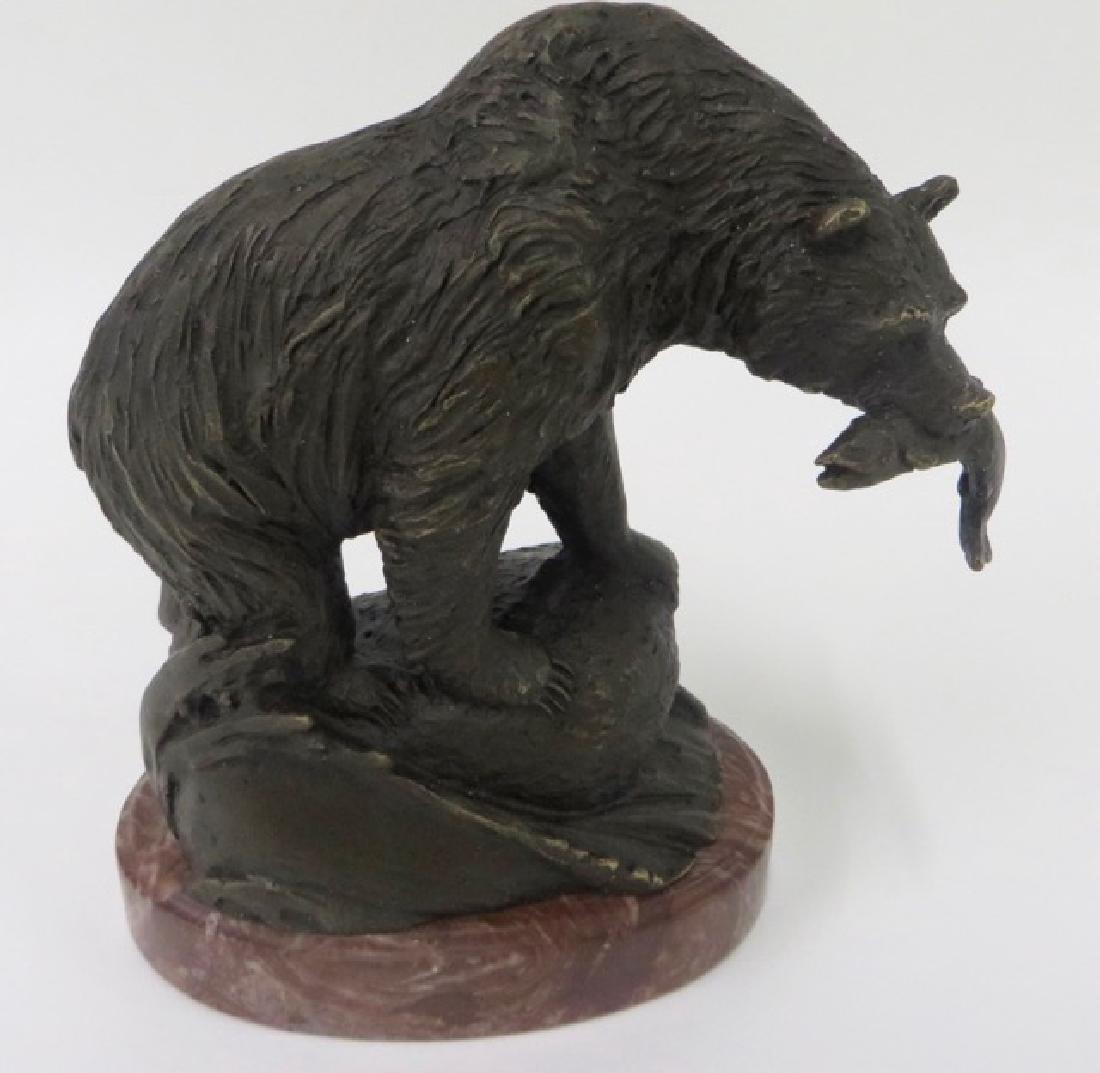Bronze Figure.  Polar Bear with Fish (1 of 3)