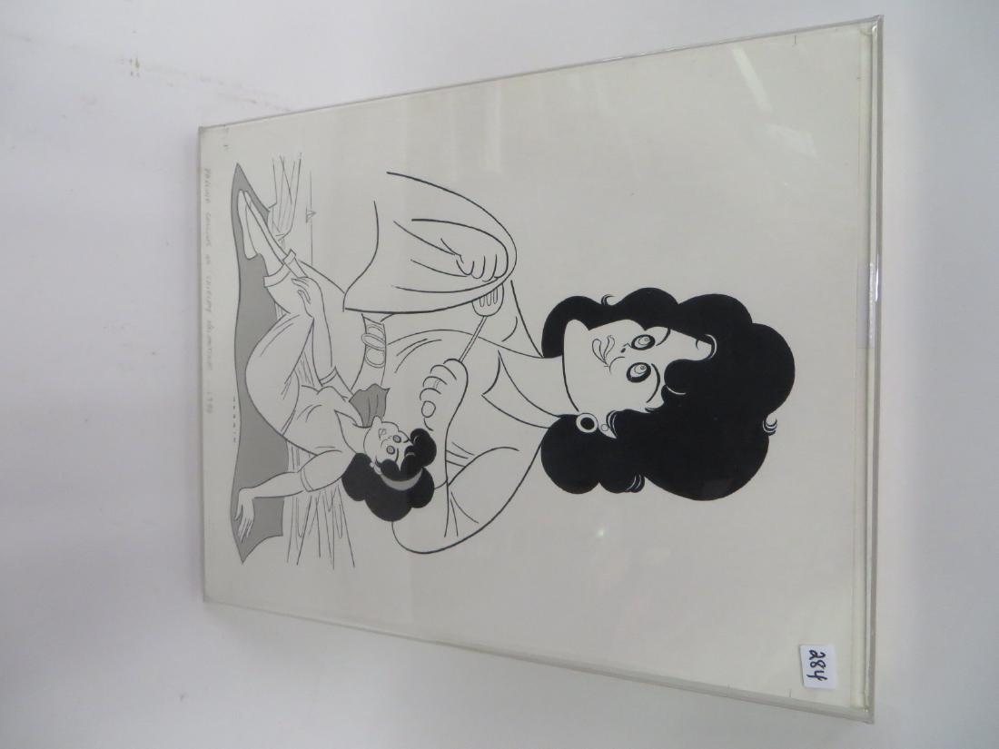 Sam Norkin. Original Illustration. Sgd.: Shirley Valentine. 1989. Pauline Collins, Signed. Framed. 18 x 14