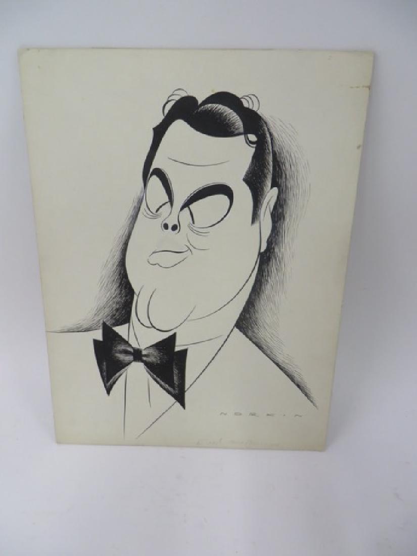 Sam Norkin. Pen and Ink Illustration Sgd.: Portrait of Fred MacMurray. 12" x 9"