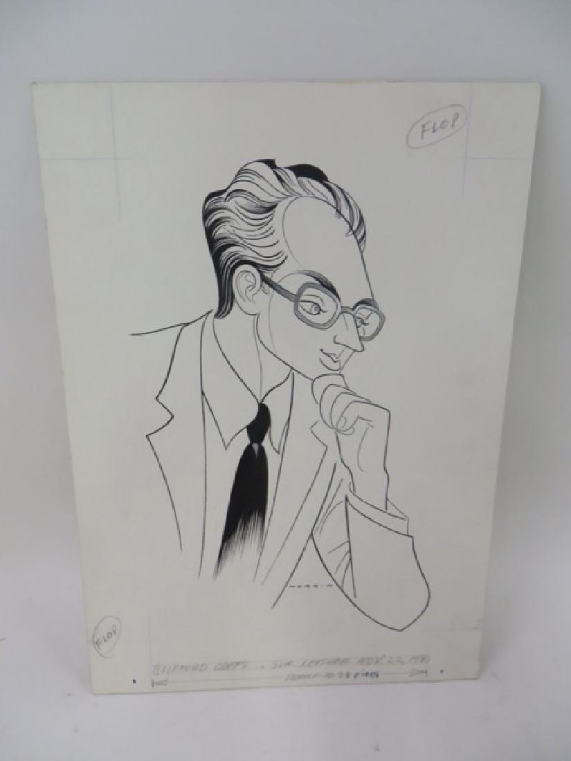Sam Norkin. Pen and Ink Illustration Sgd.: Clifford Odets. Signed. For the Sun Leisure. Nov. 22, 1981, 20" x 14"