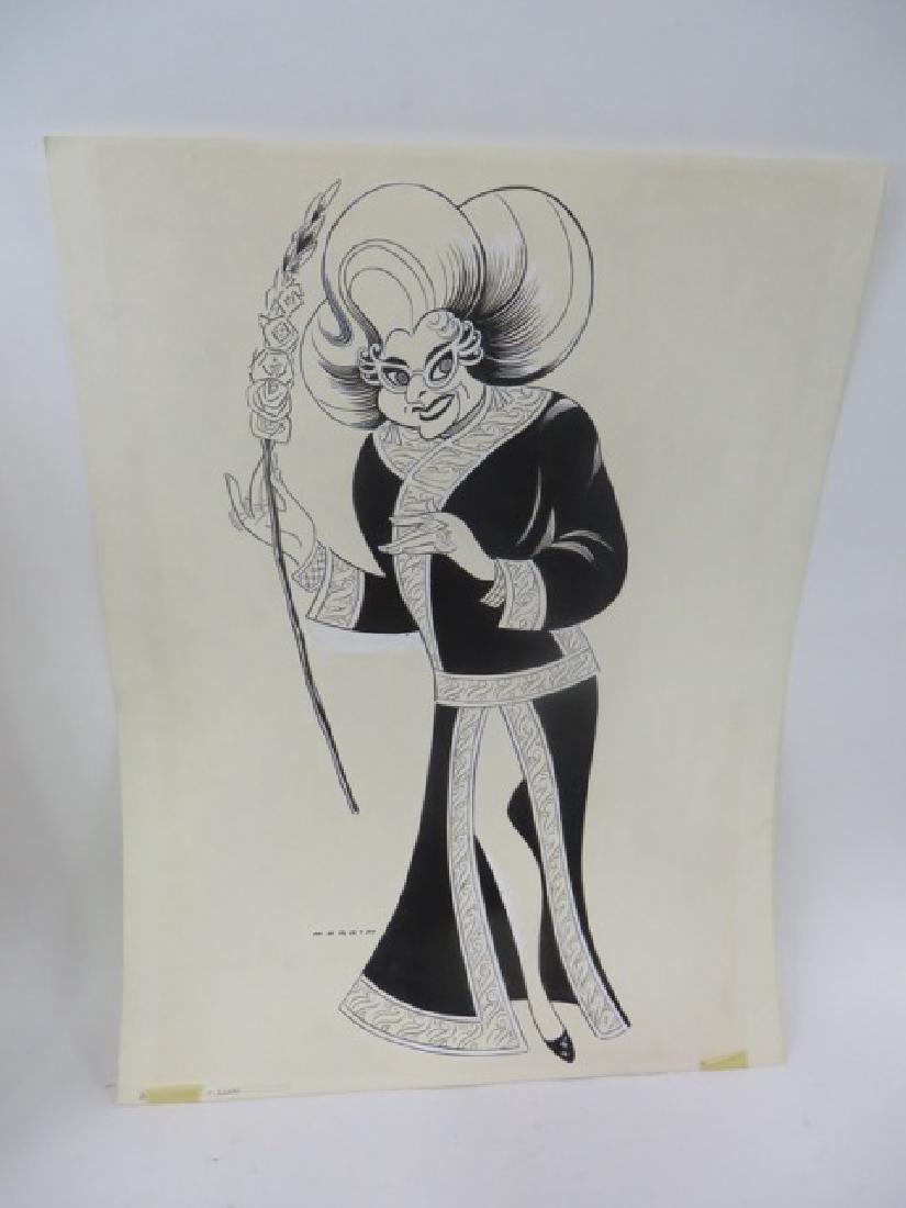 Sam Norkin. Pen and Ink Illustration Sgd.: Dame Edna. Barry Humphries. Signed Norkin. Unpublished. 2000. 23" x 16"