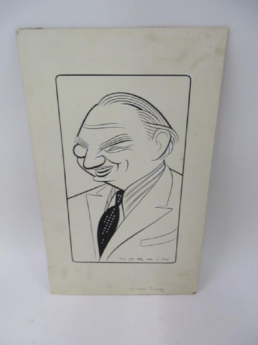 Sam Norkin. Pen and Ink Illustration Sgd.: Caricature of Richard Tauber. Signed. 16" x 10"