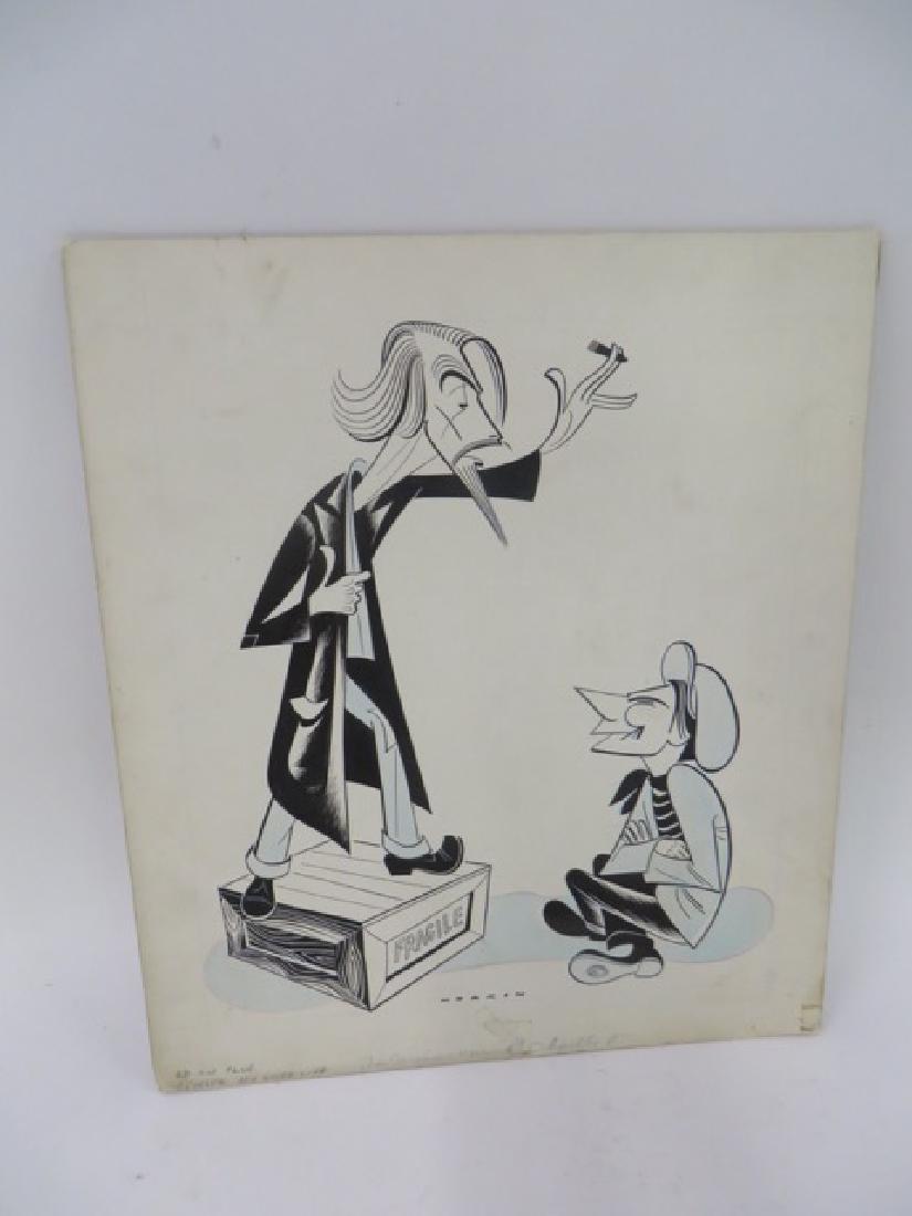 Sam Norkin. Pen and Ink Illustration Sgd.: Mad Woman of Chaillot. For Sunday Drama. Signed. 14" x 12"