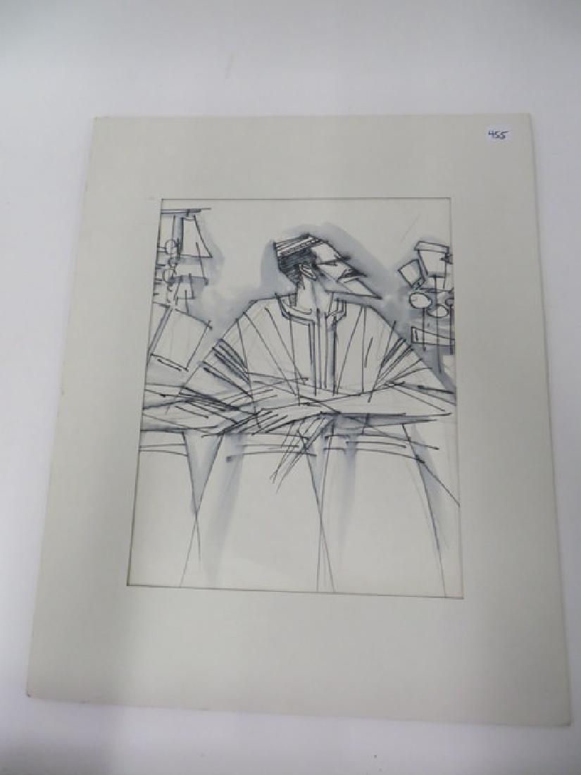 Sam Norkin Original Watercolor Sgd.: Middle Eastern Man. Matted. Signed. 13" x 10"