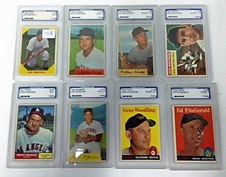 1950's-60's Graded Baseball Cards (8) (1 of 1)