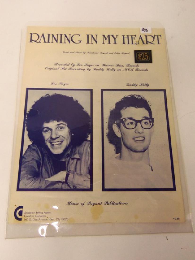 Sheet Music. Raining in My Heart: Leo Sayer and Buddy Holly. House of Bryant Publications.
