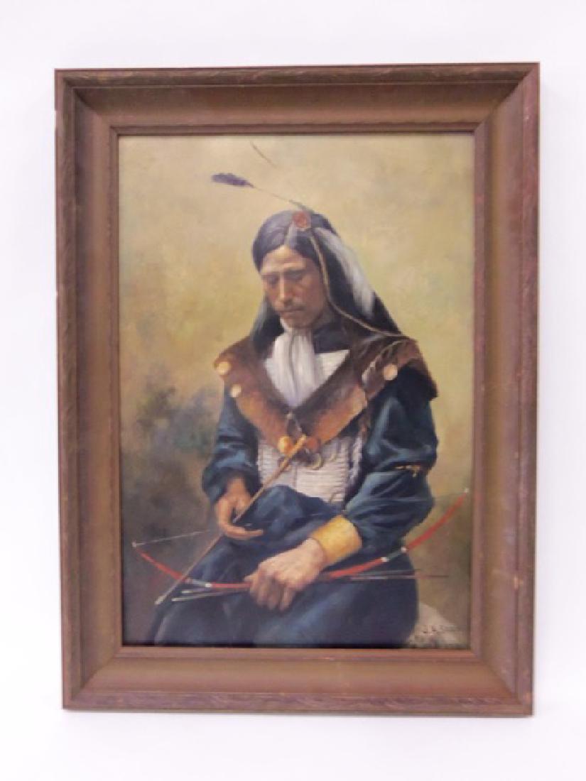 John Henry Sharp. Oil. Indian. Sgd. (1 of 3)