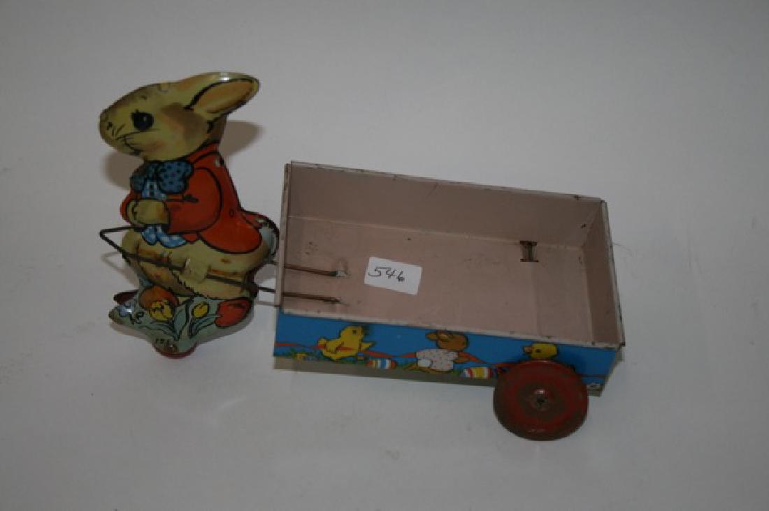 Ohio Art Co. Tin Toy.  Rabbit Cart (1 of 3)