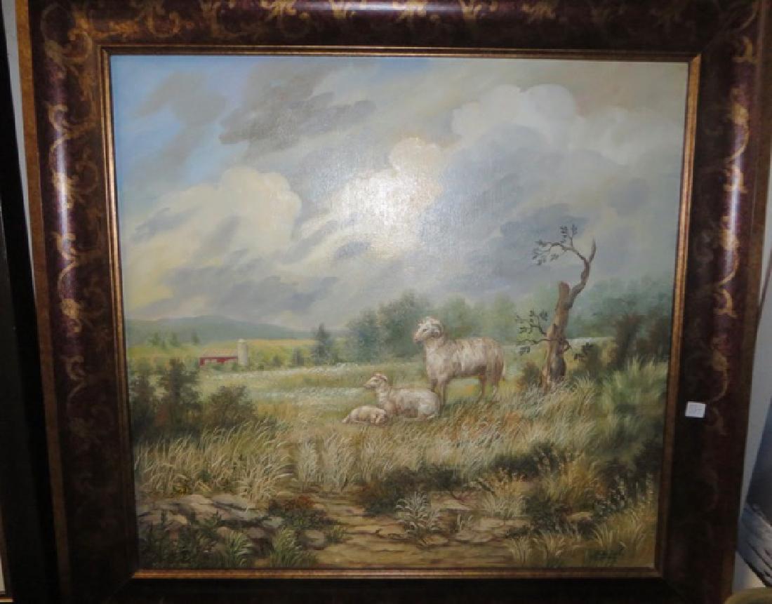 Kristina Nemethy. Oil. Sheep. Signed (1 of 3)