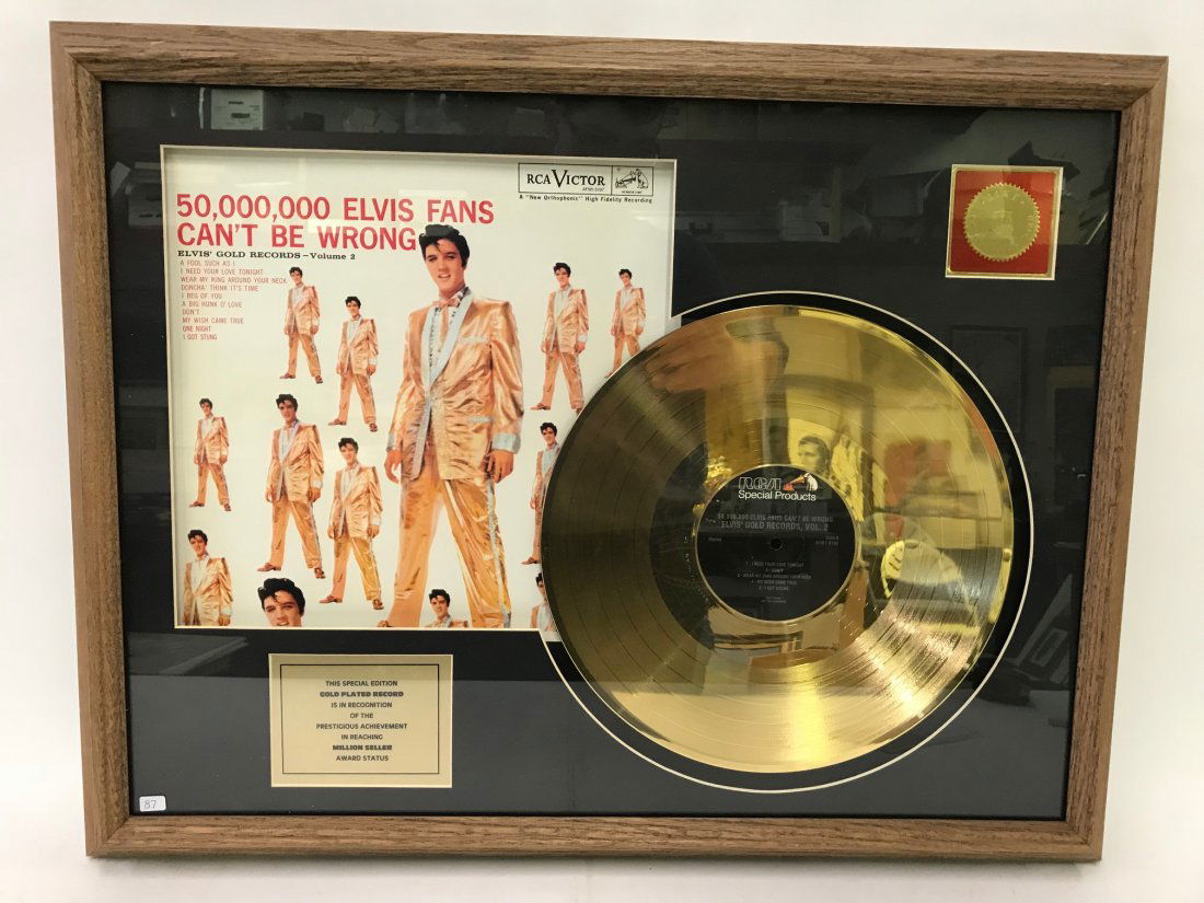 24K Gold Plated Elvis Record  Assemblage (1 of 2)
