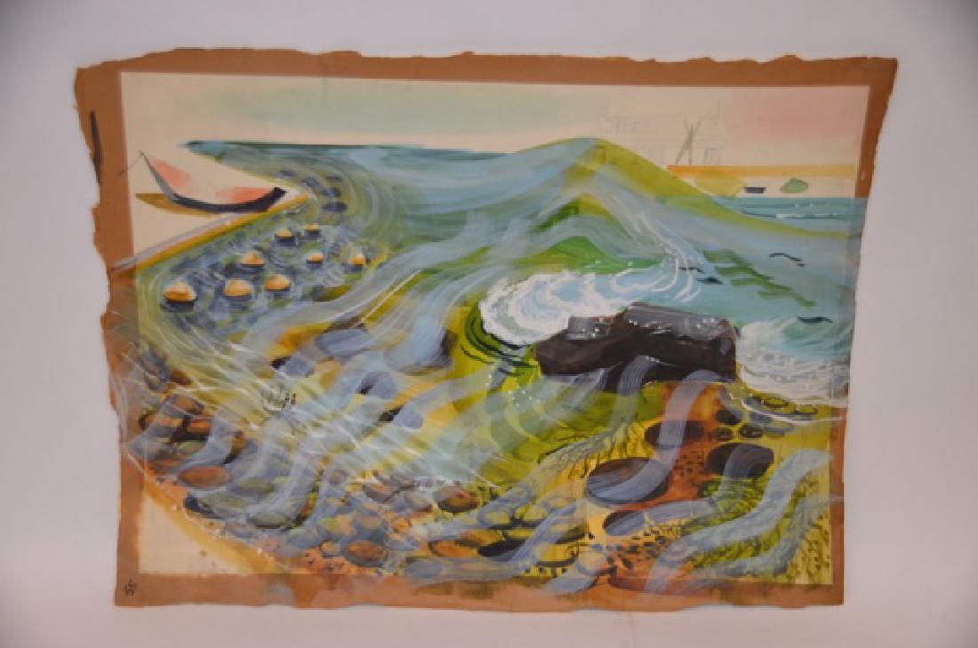 Watercolor Marine Life Signed Jane Oliver (1 of 2)