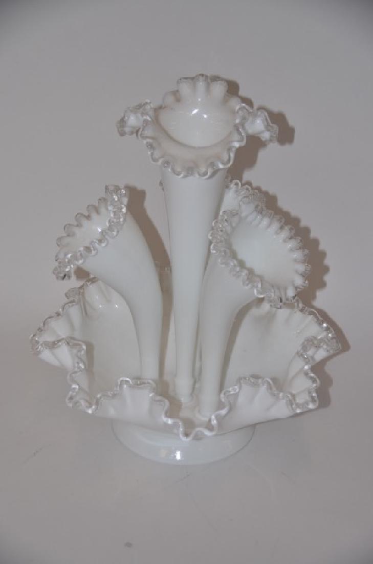 Fenton Four Horn Milkglass Epergne (1 of 1)