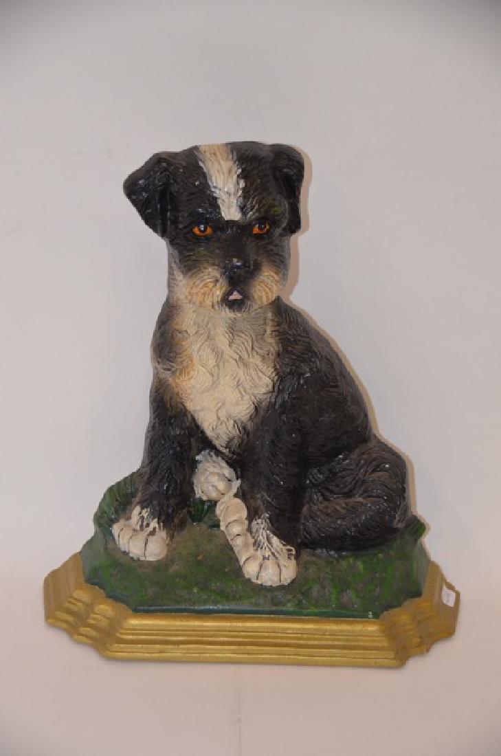 Cast Iron Terrier Dog Doorstop: Polychromed large size cast iron Terrier doorstop