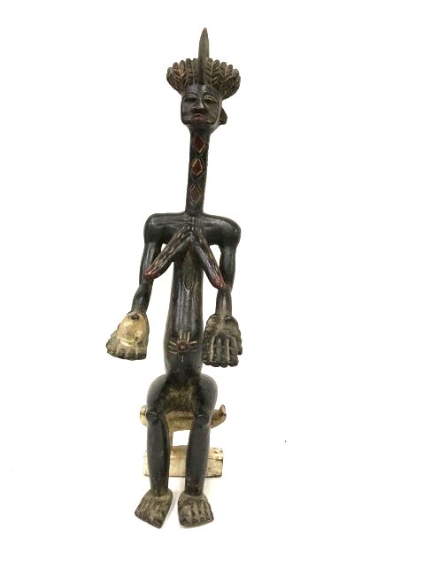 Carved African Figure on Stool (1 of 2)