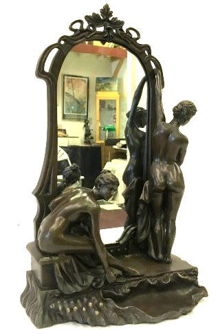 Art Nouveau Bronze Mirror (1 of 6)