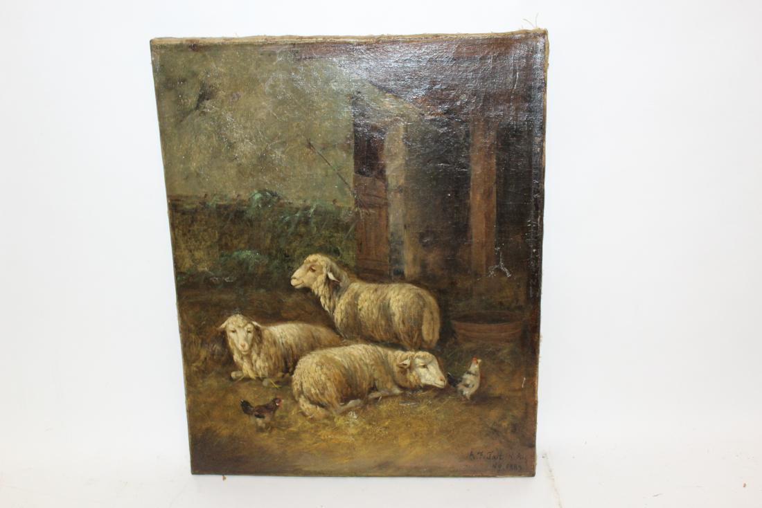 A. F. Tait N. A. Oil. Sheep Fold. Signed & Dated 1889 (1 of 4)