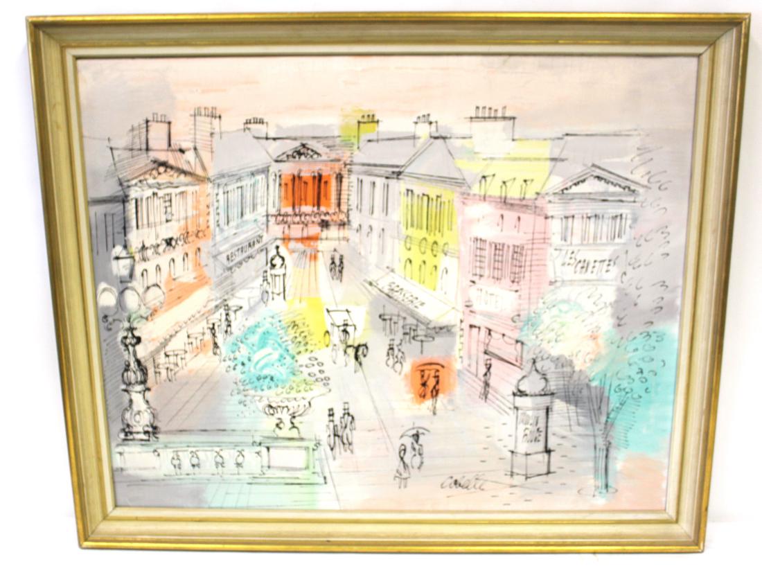 Charles Cobelle. Oil.  French Street Scene. Signed. (1 of 3)