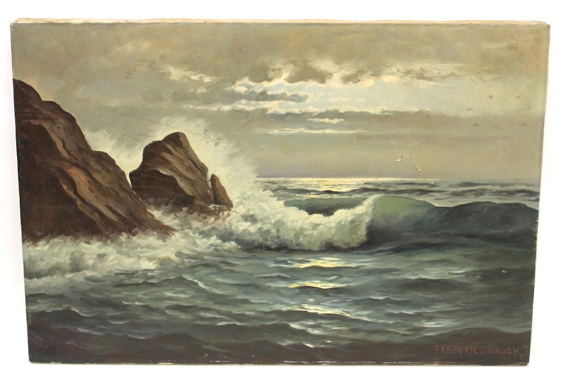 Frederic Waugh. Oil. Seascape Sgd. (1 of 3)