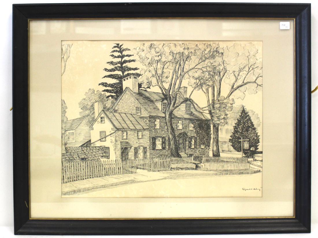 E. Haley. Pen and Ink Drawing. Signed. (1 of 3)