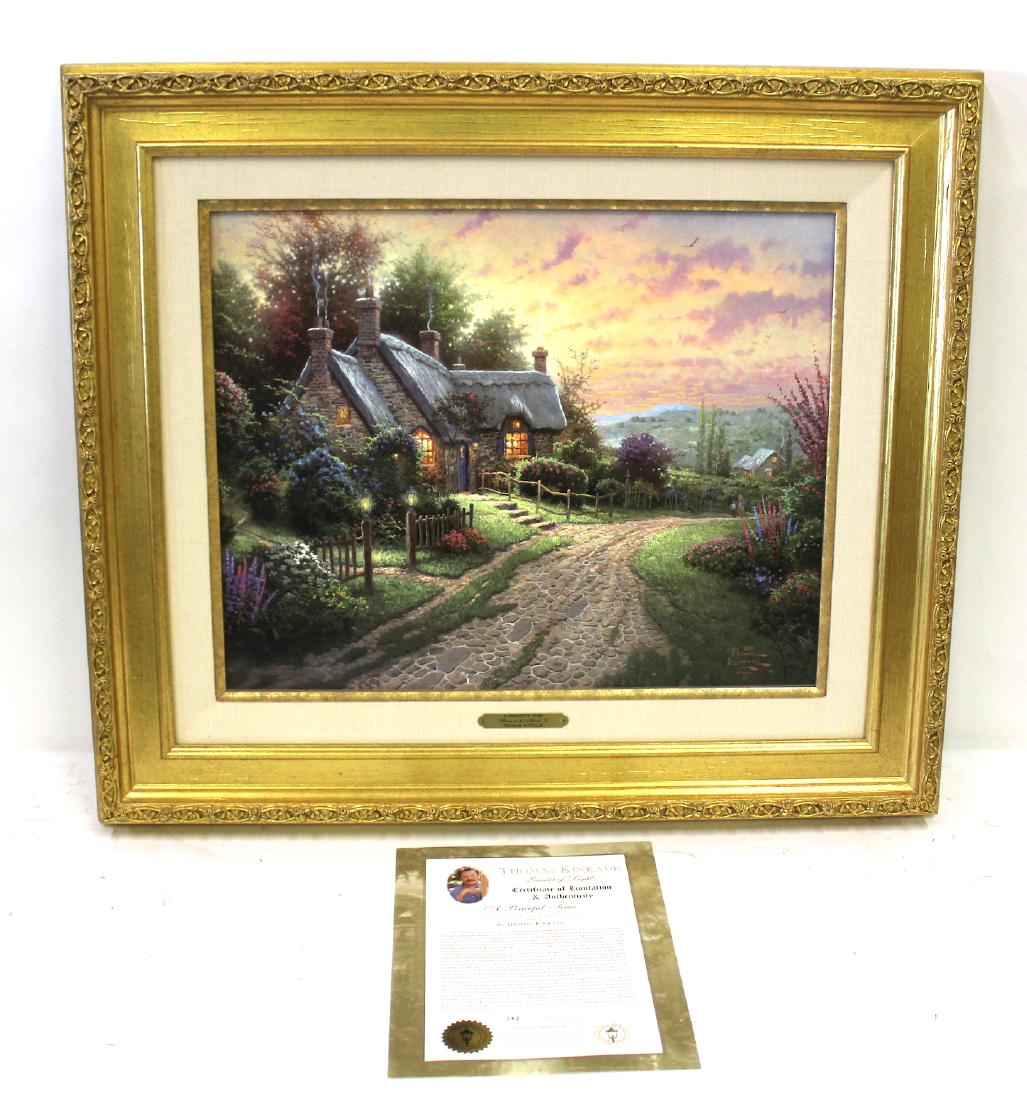 Thomas Kinkade. A Peaceful Time . COA: Thomas Kinkade. A Peaceful Time. Places in the Heart II. Limited Edition 262/2950. With certificate of Authenticity and Limitation. Framed. 16" x 20".