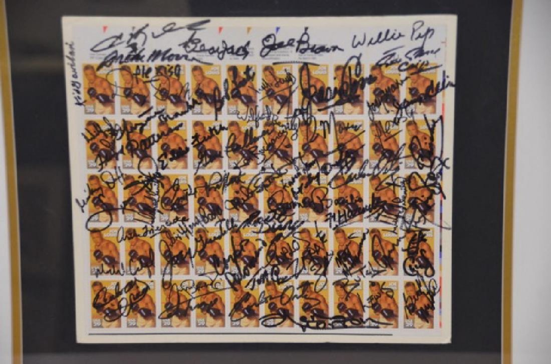 Boxing Greats Uncut Joe Louis Sheet Autographed by Grea (1 of 2)