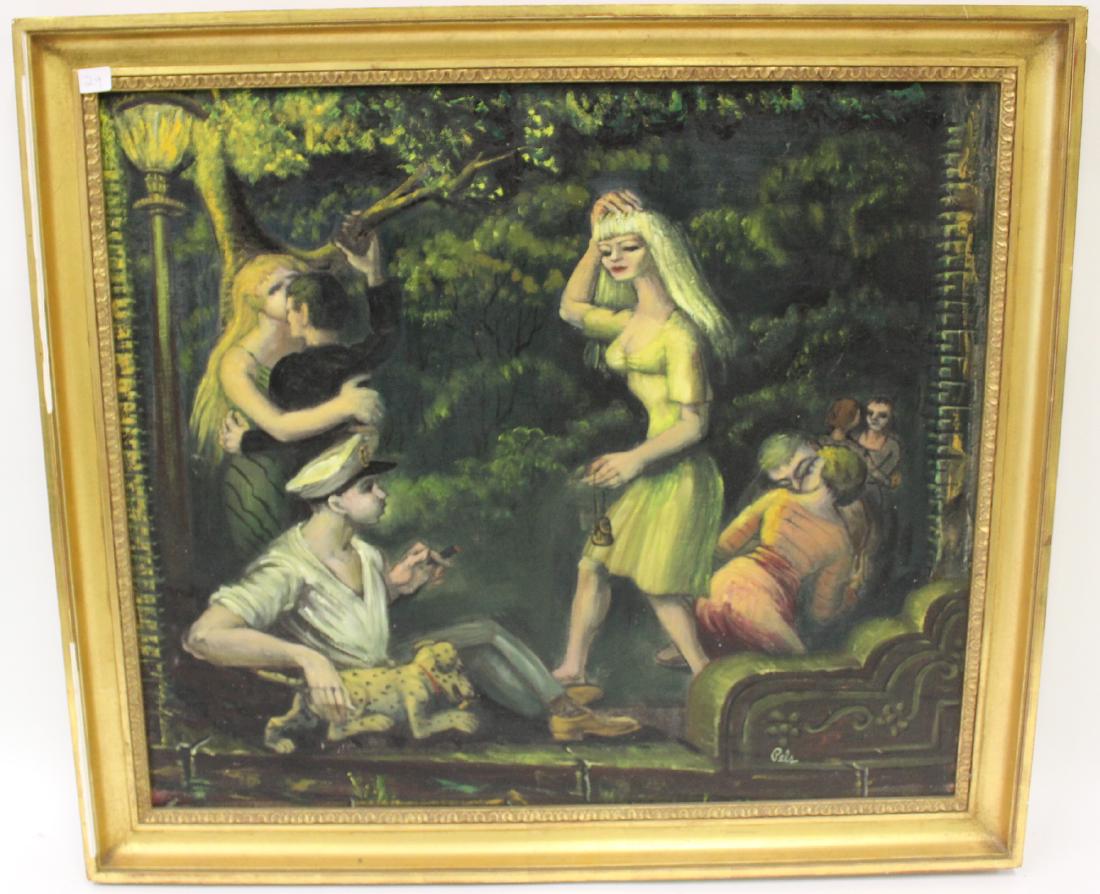 Albert Pels. Oil. Central Park.SGd. (1 of 4)