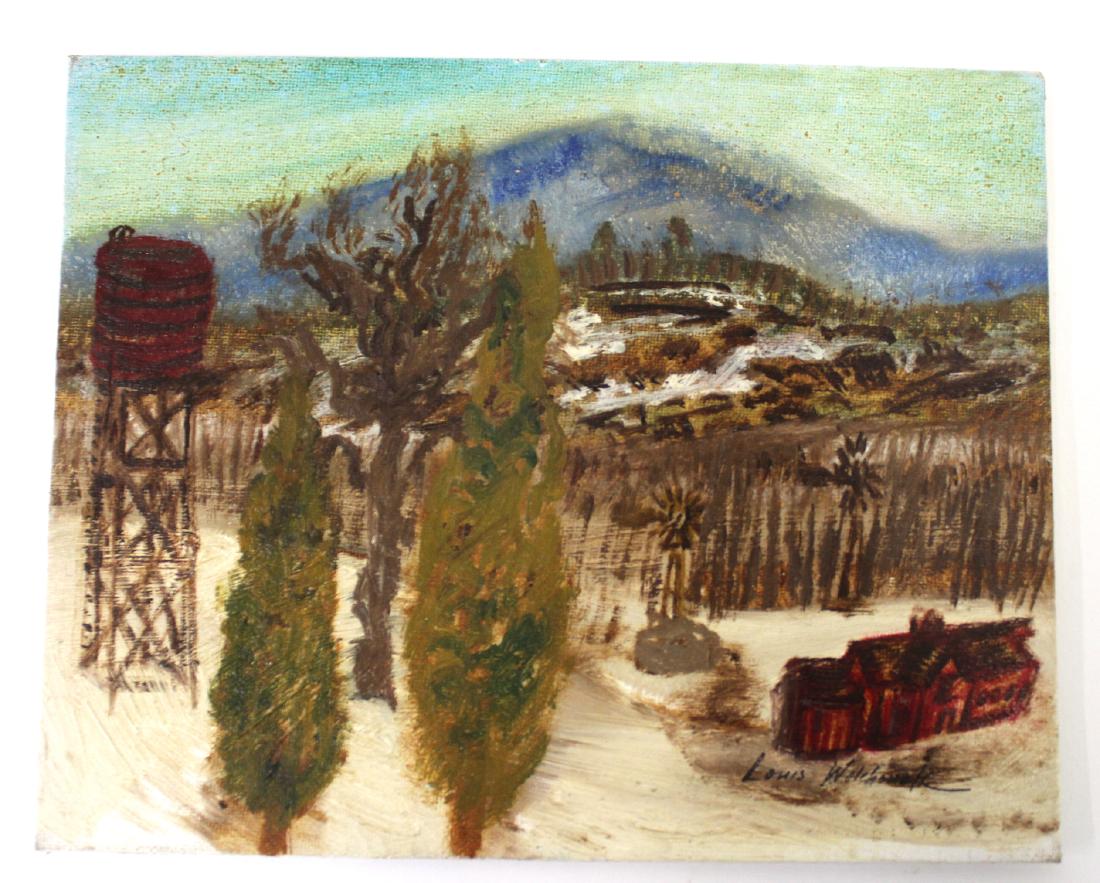 Louis Wolchonok Oil Landscape Sgd.: Oil on board. Signed L.R. 8"X10"