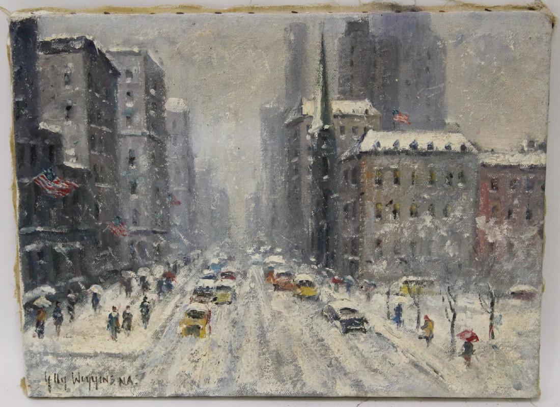 Guy Wiggins NY Street Scn. Oil. (1 of 4)