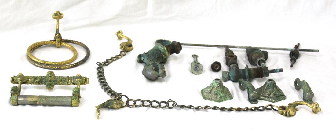 Unusual Antique Brass Dolphin Faucet Set (1 of 8)