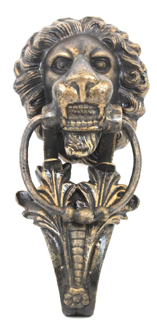 Cast Iron Figural Lion Door Knocker (1 of 2)