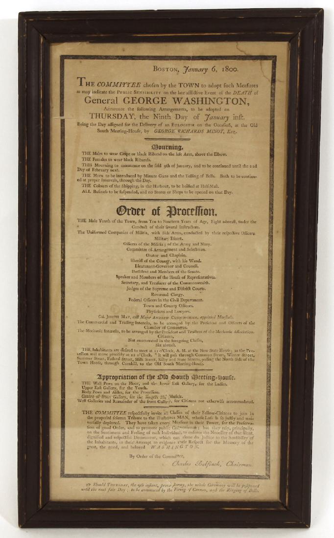 1800 George Washington Eulogy Broadside Boston (1 of 8)