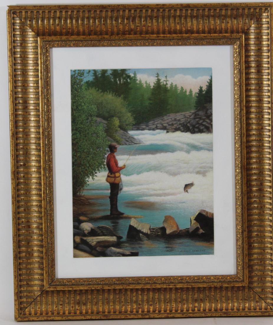 Albert Nemethy Oil . Fly Fisherman. Signed L.R. (1 of 3)