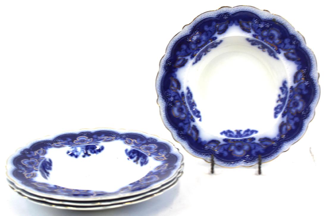 Flo-Blue Soup Bowls. Oregon by Johnson (4): 9"D