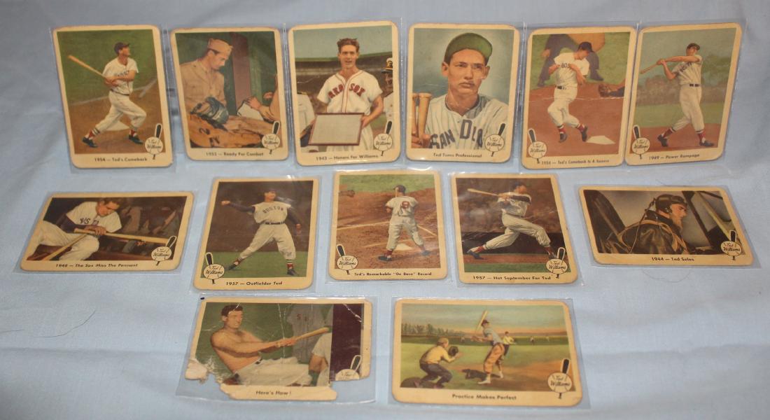 Ted Williams Baseball Cards. (13) (1 of 7)