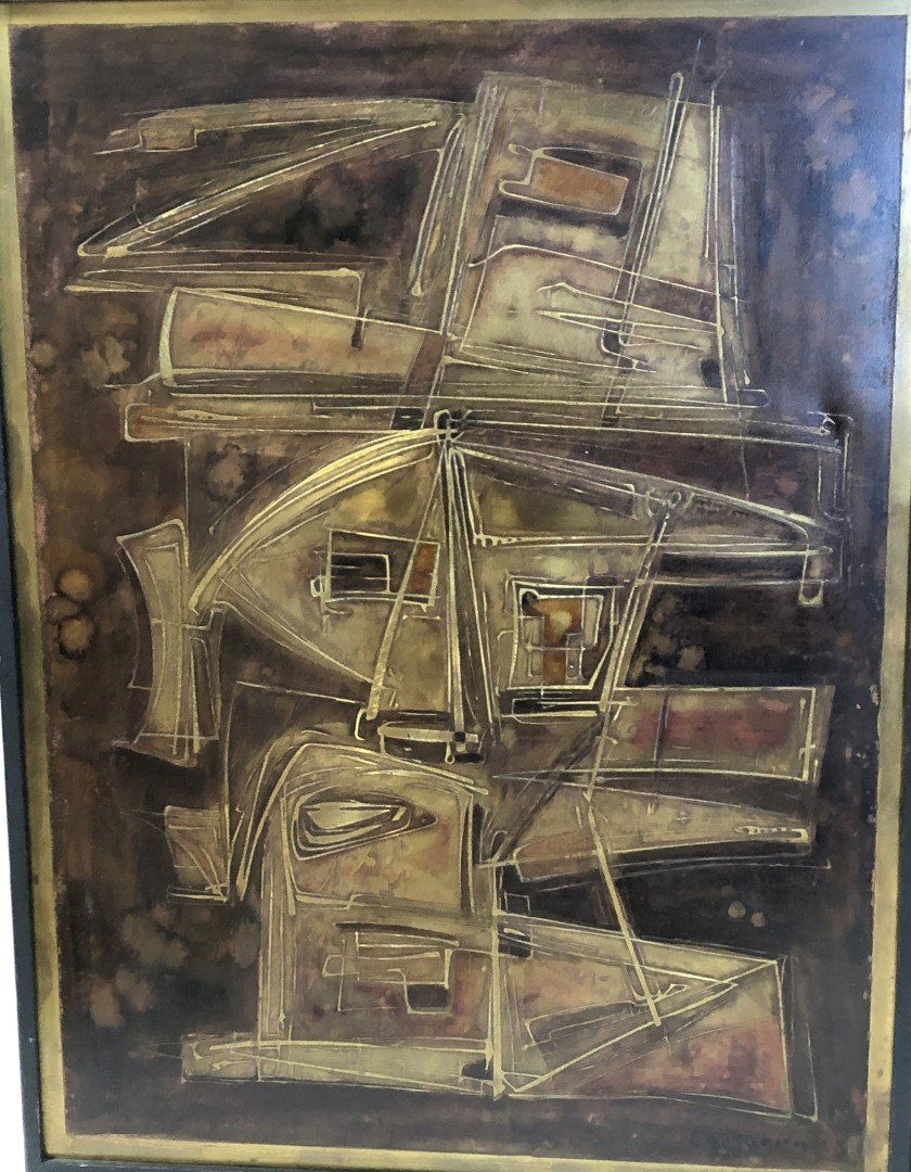 Pietro Consagra; 20thC. Italian Modernist Plaque Signed (1 of 6)