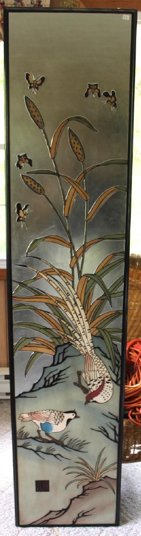 Oriental Lacquered High Relief Wooden  Panel (1 of 2)