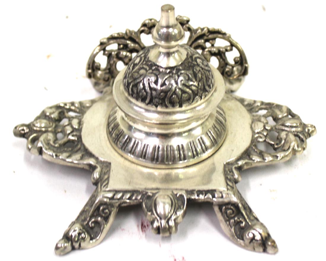 Victorian Silverplated Inkwell (1 of 2)