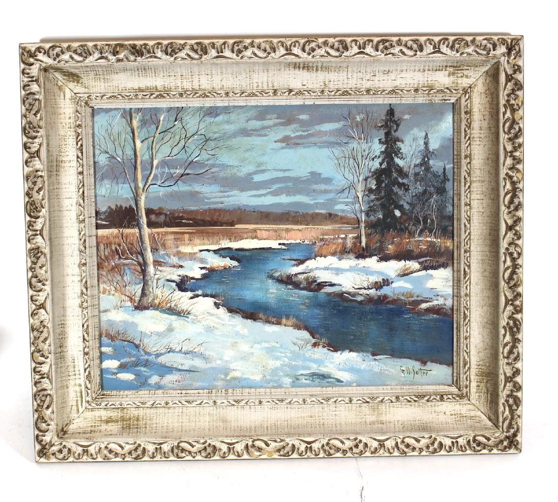 G.W. Sotter. Oil. Winter Scene. Signed (1 of 4)