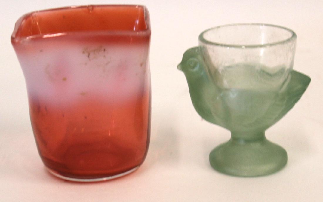 Art Glass Egg Cup and Art Glass Vase. (1 of 3)