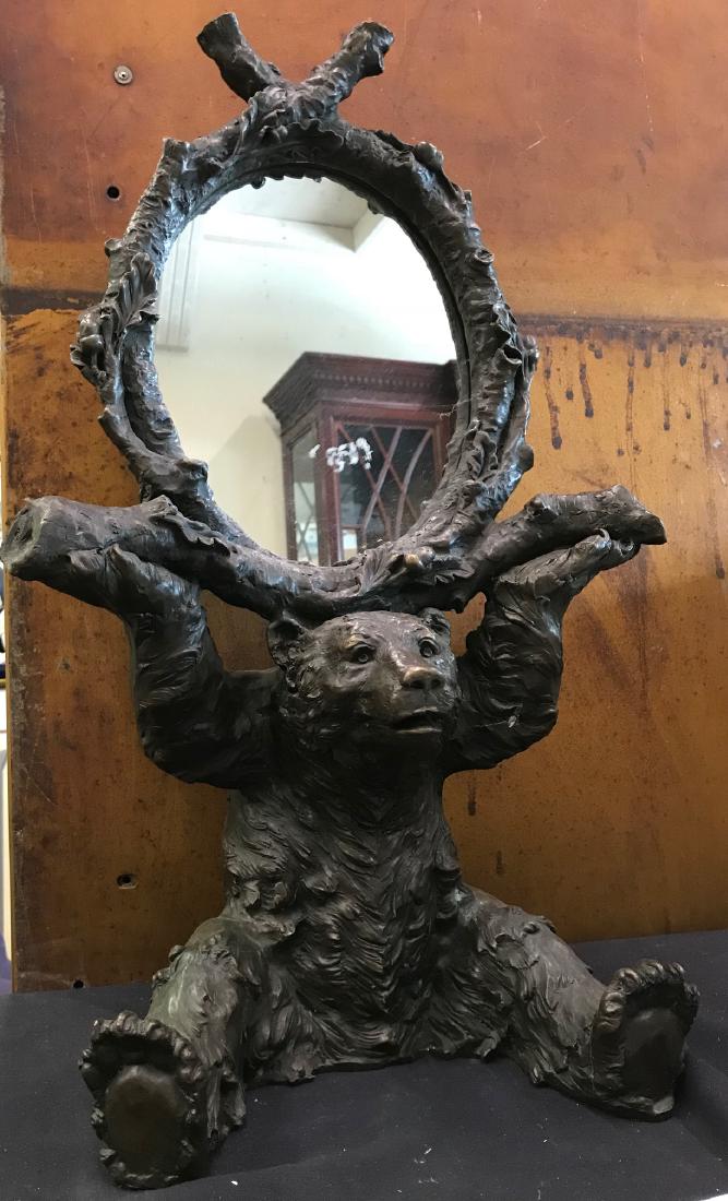 Bronze Adirondack Style Bear Mirror (1 of 2)