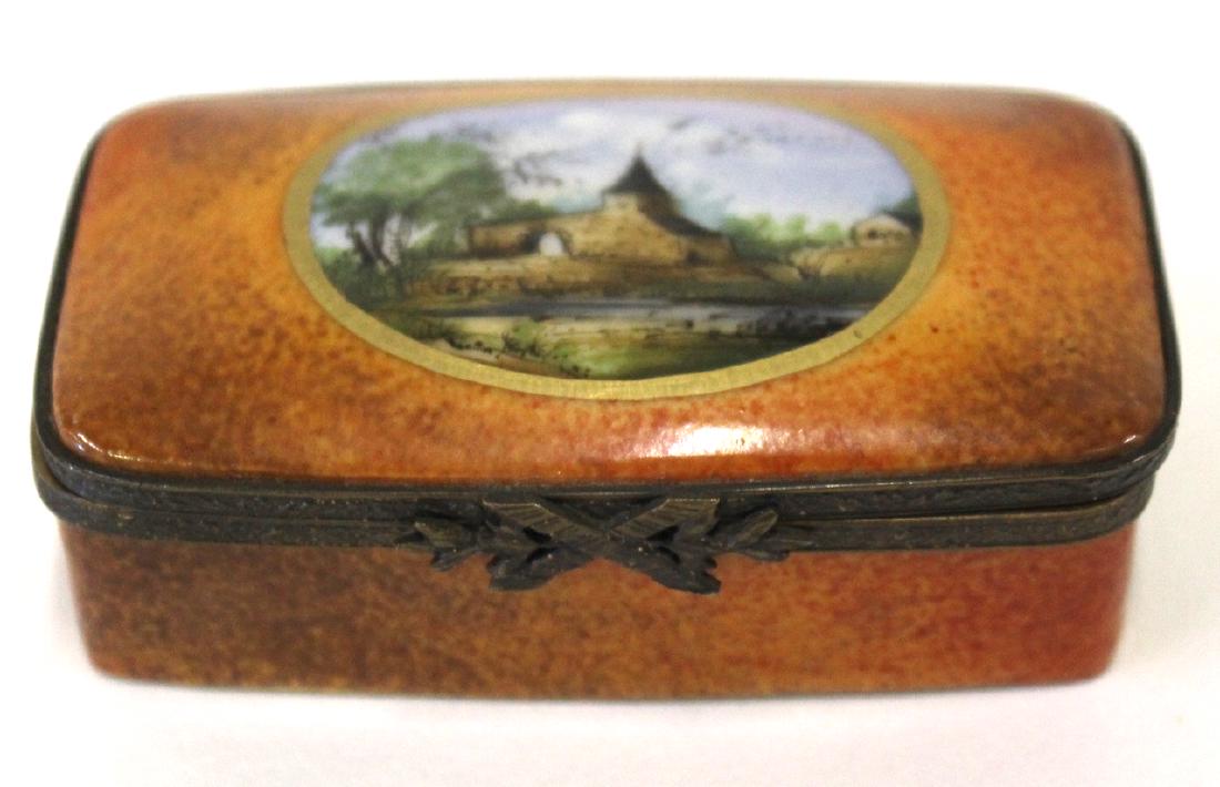 Antique Limoges Stamp Box Artist Signed (1 of 3)
