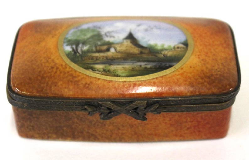 Antique Limoges Stamp Box Artist Signed