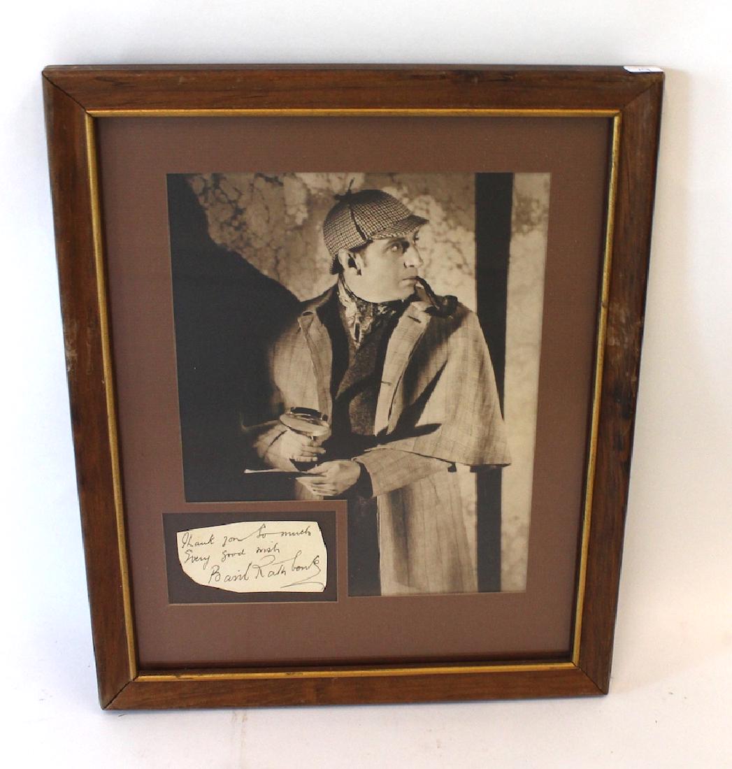 Basil Rathbone Photograph. Cut Signature (1 of 3)