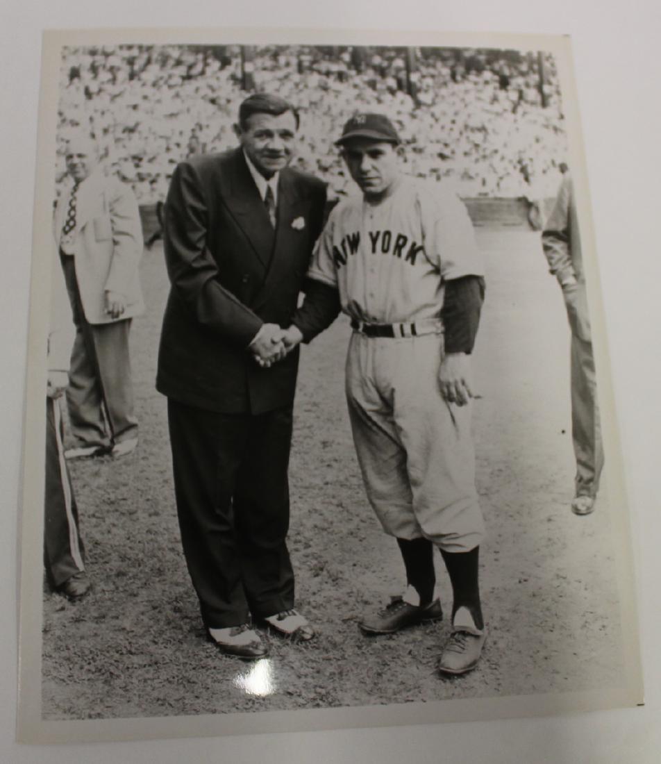 Mantle, Ruth and Berra (2): Babe Ruth with Yogi Berra and Mickey Mantle with unidentified NY Yankee. 8 x 10