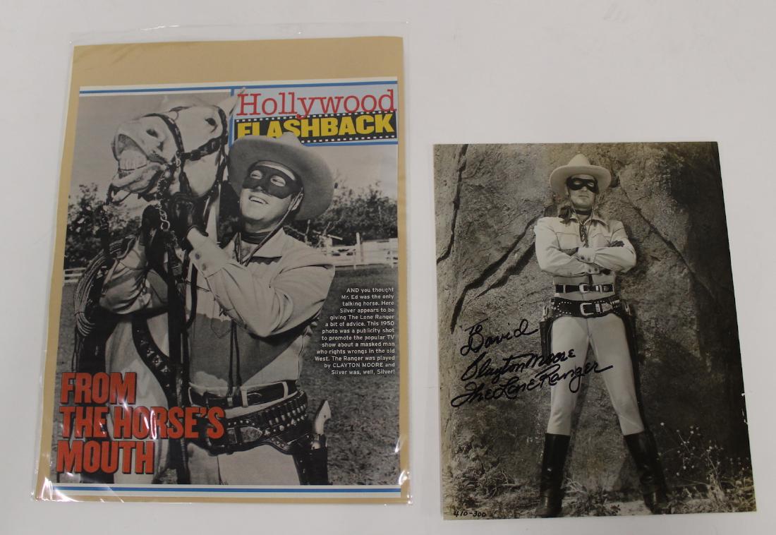 The Lone Ranger Signed Photograph: Signed David Clayton Moore The Lone Ranger 8 x 10