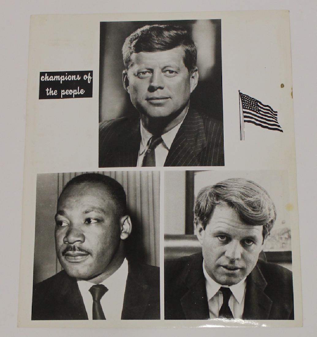 Champions of the People Photo with Backstamp: John and Robert Kennedy and Martin Luther King with a backstamp for A & S Graphics, NY