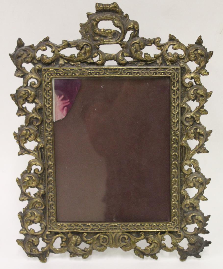 Victorian Rococco Brass Openwork Picture Frame (1 of 2)