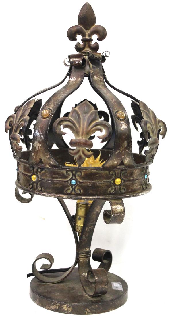 Unusual Jeweled Crown Shaped Table Lamp (1 of 3)