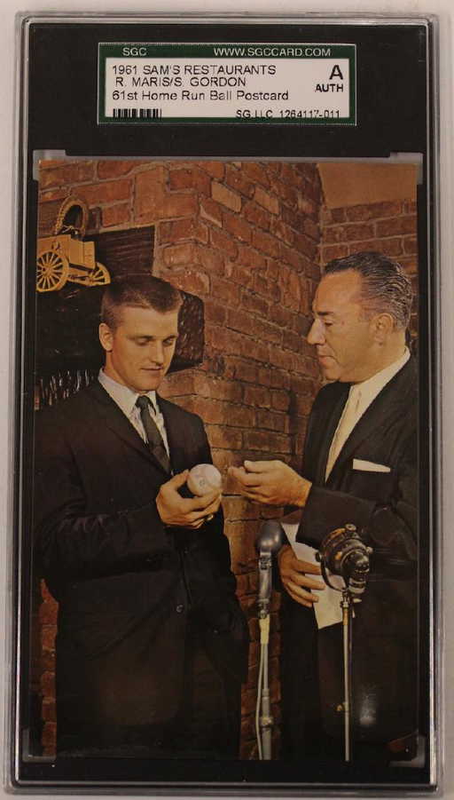 1961 Sam S Restaurants Roger Maris Postcard