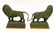 Pr. Bronze Lion Figural Bookends Sgd. - 2